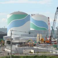 Reactors 1 and 2 at the Sendai nuclear power plant in Kagoshima Prefecture are seen in this photo. KYODO Cooling systems at five NRA-cleared nuke plants could fail if nearby volcanoes erupt