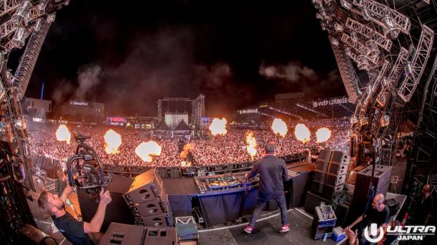 Fire and beats: Tiesto performs on the final day of the Ultra Japan music festival in Tokyo. Ultra stakes a claim on Japan's music festival throne with help from Chainsmokers, Tiesto and more