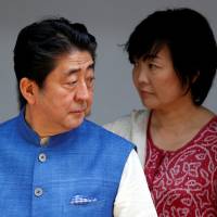 Could do better: Prime Minister Shinzo Abe and his wife, Akie, visit Gandhi Ashram in Ahmedabad, India, on Wednesday. Grading Abe's flailing leadership and policy drift