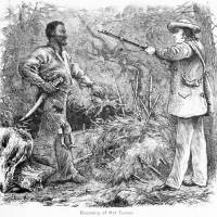 Etched in American history: A wood engraving by William Henry Shelton titled “Discovery of Nat Turner” depicts the capture of slave revolt leader Turner in 1831. Japanese professor studies U.S. 'birth of a nation' and finds common humanity