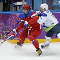 Russia forward Alex Ovechkin (left), seen in action at the 2014 Sochi Winter Games, represented his homeland at the last three Winter Olympics. Ovechkin releases statement expressing frustration about NHL's decision to skip Olympics