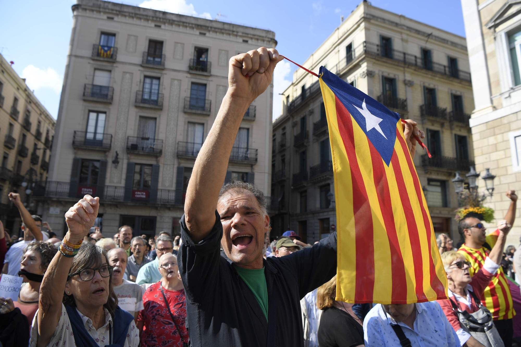 Image result for Catalonia: Hundred protest against arrests of Separatist leaders