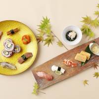 Sushi and other savory treats are offered at Washoku Souten on the 35th floor of the hotel.