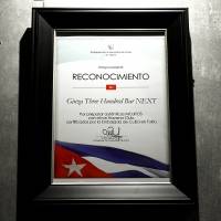 A certificate issued by the Cuban Embassy in recognition of authentic mojito preparation