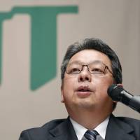 Masamichi Terabatake, executive vice president of JT International SA, speaks at a news conference Tuesday in Tokyo. He will succeed incumbent Japan Tobacco President Mitsuomi Koizumi next year. Masamichi Terabatake to become Japan Tobacco president next year