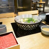 Sexing up a simple affair: The shabu-shabu lunch set at Hyoto Kyoto, which attempts to raise the bar on this meat dish. Hyoto Kyoto