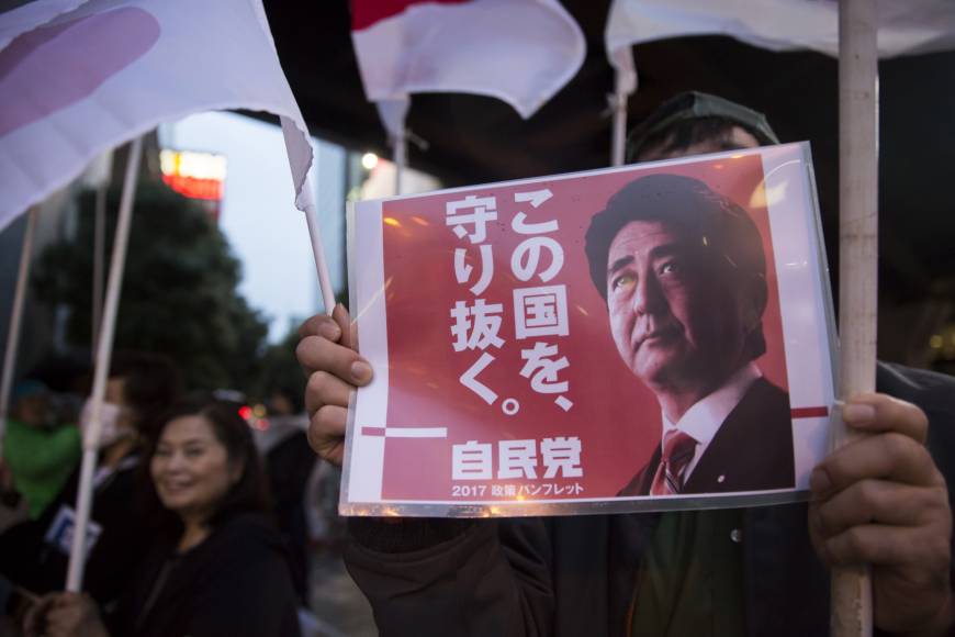 Gamble pays off: The threat of nuclear attack by North Korea and disarray among the opposition helped Shinzo Abe and his Liberal Democratic Party clinch victory in the snap Lower House election in October.