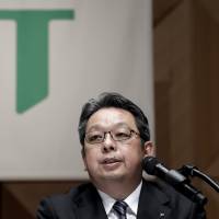 Japan Tobacco’s new CEO Masamichi Terabatake speaks during a news conference in Tokyo in November. As people in Japan smoke less, Japan Tobacco's new CEO looks abroad for growth