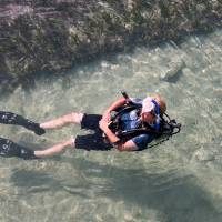 Snorkelling in crystal-clear water