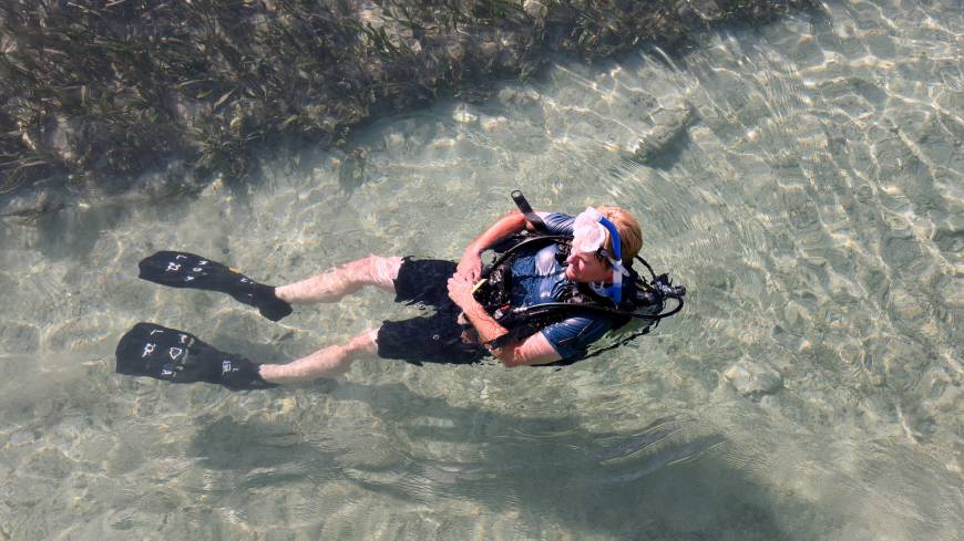 Snorkelling in crystal-clear water