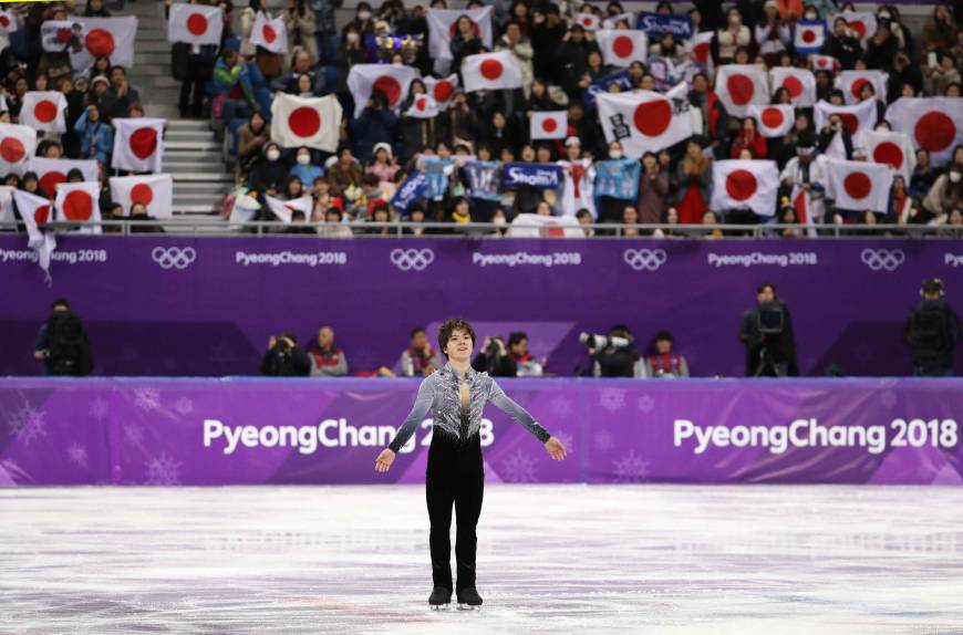 Shoma Uno bathes in the applause following his performance in the men