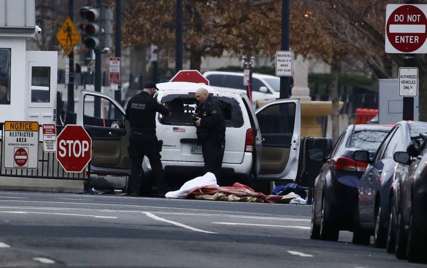 Image result for Woman in van arrested after striking White House barrier