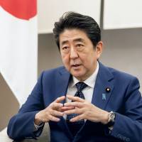 Prime Minister Shinzo Abe is interviewed by The Japan Times on Friday at the Prime Minister’s Office. Abe explains uncompromising stance on inserting 'explicit SDF mention' in Article 9
