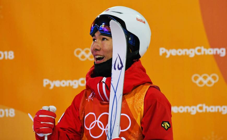 Freestyle Skiing – Pyeongchang 2018 Winter Olympics – Men’s Moguls Final – Phoenix Snow Park – Pyeongchang, South Korea – February 12, 2018 - Daichi Hara of Japan reacts after the men