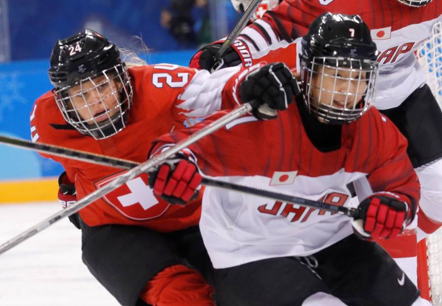 Isabel Waidacher of Switzerland and Mika Hori of Japan in action.