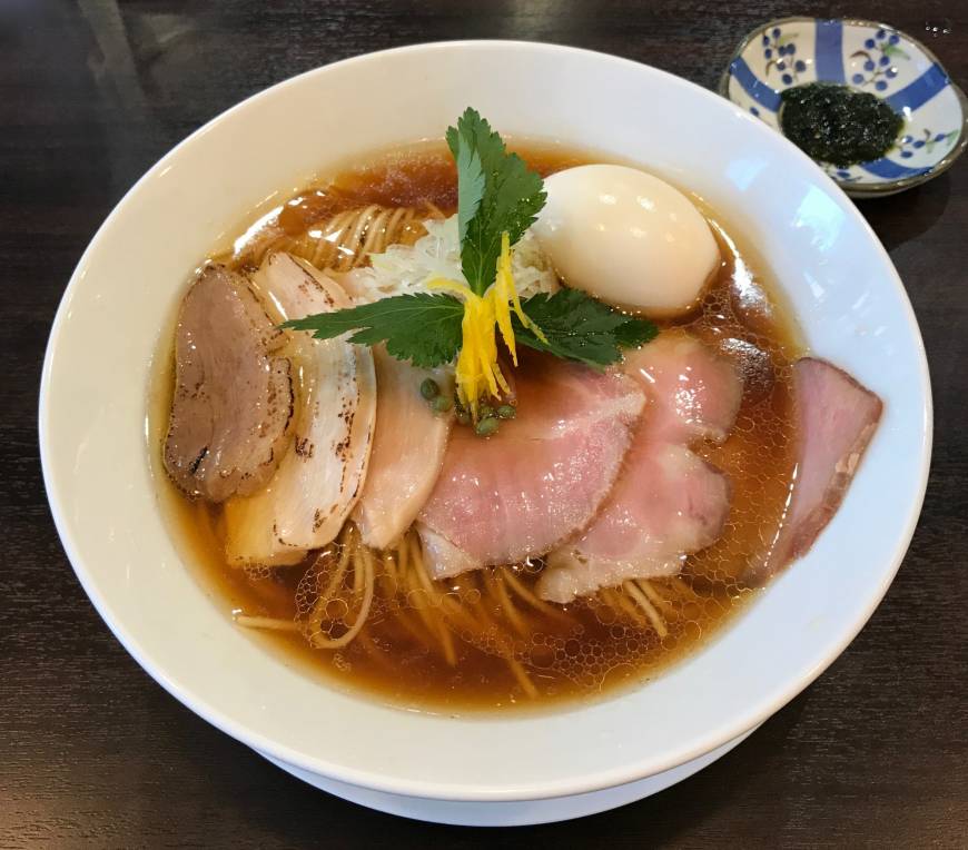 Men Labo Hiro Triple crown: At Men Labo Hiro, the noodles come topped with slices of pork, chicken and duck. | ROBBIE SWINNERTON