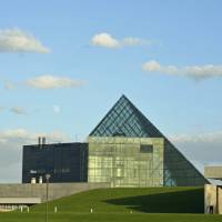 The glass prism, “Sculpture of Earth” in Moerenuma Park, Sapporo. Sapporo: Famous for its snow, but a delight in green