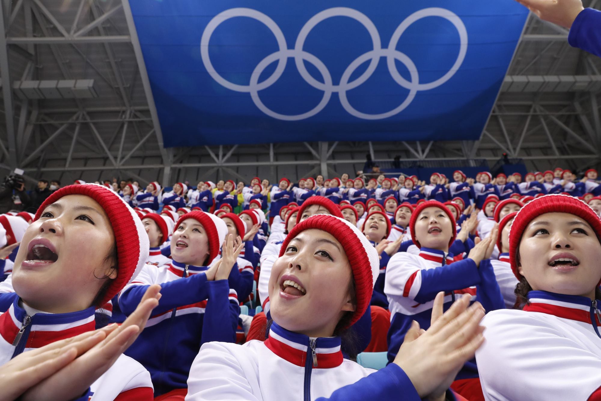 North Korean cheerleaders attend South Korea-Czech Republic men's match