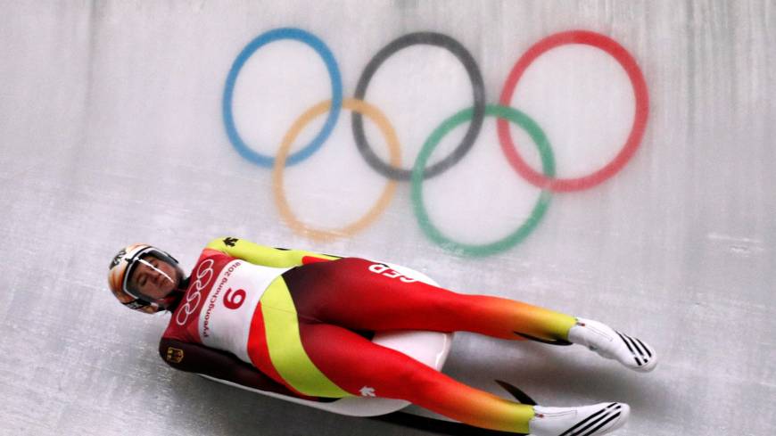 Germany’s Natalie Geisenberger competes in the women’s luge final at the Olympic Sliding Centre on Tuesday. Natalie Geisenberger retains Olympic luge title