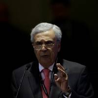 World Water Council President Benedito Braga speaks at the opening of the World Water Forum in Brasilia on March 19. River-sharing deals mean water wars are a 'myth,' says World Water Council