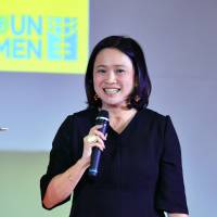 Miwa Kato, U.N. Women’s Asia-Pacific regional director, gives a speech at an event at Sophia University in Chiyoda Ward, Tokyo, on March 1. U.N. regional director praises Japan's efforts to empower women, but notes that few are reaching the top