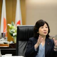 Seiko Noda, internal affairs and communications minister, is interviewed in Tokyo on Wednesday. Abe rival Seiko Noda slams BOJ's 'desperate' push for 2% inflation