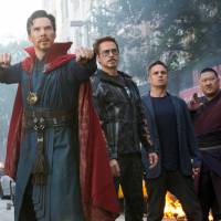 Benedict Cumberbatch, Robert Downey Jr., Mark Ruffalo and Benedict Wong in a scene from “Avengers: Infinity War” 'Avengers: Infinity War' opens with $630 million to smash global record
