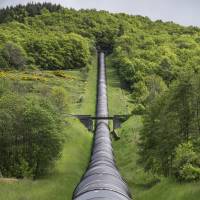 A water siphon pipe for a hydroelectric power plant in Bort-les-Orgues, France. Campaigners say hydropower dam plan threatens Europe's last wild rivers