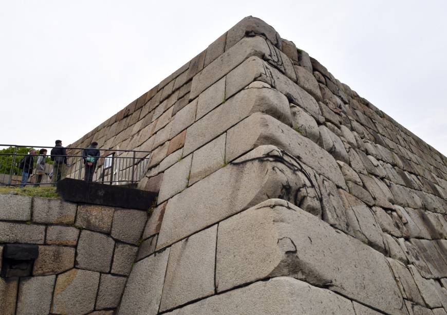 The Tenshudai, or stone base of Edo Castle, is now a tourist destination at the Imperial Palace.
