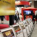 Visitors attend an integrated resorts trade show at Grand Front Osaka on Friday.