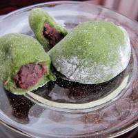 Spring treat: Yomogi-mochi, made with the young leaves of the yomogi plant, is a popular spring dessert. Celebrating the spring with homemade Japanese sweets