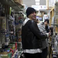 Christopher McCombs and other Tokyo Cowboys prep for a take during filming for “The Benza” in the Aichi hardware store in Machida, Tokyo. Tokyo Cowboys shoot for more diversity on Japanese screens