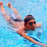 Ryosuke Irie practices during a national team training camp at the Japan Institute of Sports Sciences in Tokyo last week. Ryosuke Irie looking forward to Tokyo Olympics with renewed confidence after switching training base to U.S.