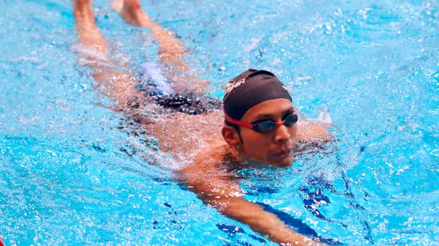 Ryosuke Irie practices during a national team training camp at the Japan Institute of Sports Sciences in Tokyo last week. Ryosuke Irie looking forward to Tokyo Olympics with renewed confidence after switching training base to U.S.
