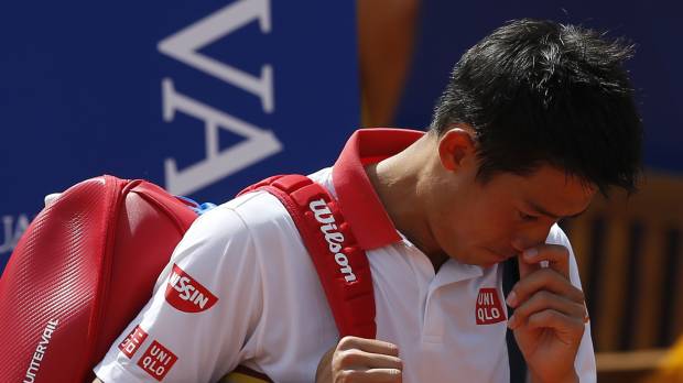 Kei Nishikori retires from first match at Barcelona Open