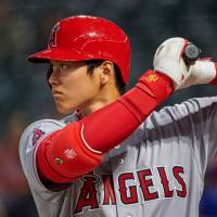 Shohei Ohtani prepares to bat during the ninth inning of the Angels’ game against the Rangers on April 10. Shohei Ohtani's electrifying start to MLB career making waves in Japan