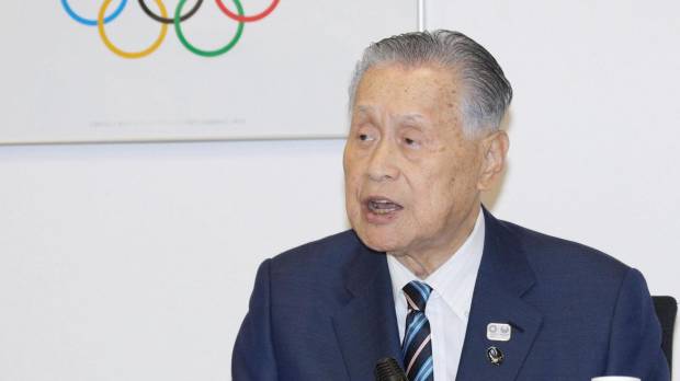 Yoshiro Mori, head of the 2020 Tokyo Olympic and Paralympic organizing committee, speaks to reporters on Tuesday. 2020 Olympic torch relay focused on highlighting Japan's recovery from disaster