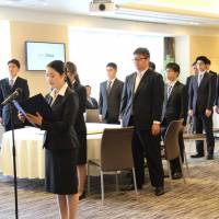 Kaoru Oda of THD, on behalf of the new employees gave a speech