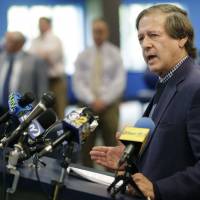 Dennis Drazin, CEO of Darby Development, operators of Monmouth Park, speaks to reporters at Monmouth Park Racetrack in Oceanport, New Jersey, Monday. The Supreme Court on Monday gave its go-ahead for states to allow gambling on sports across the nation, striking down a federal law that barred betting on football, basketball, baseball and other sports in most states. Monmouth Park has already set up a sports book operation and has previously estimated it could take bets within two weeks of a favorable Supreme Court ruling. Leagues lose as U.S. Supreme Court paves way for states to legalize sports betting