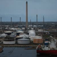 A general view shows the Isla refinery in Willemstad on the island of Curacao April 22. ConocoPhillips moves to take key Venezuelan oil operations in Caribbean