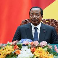 President of Cameroon Paul Biya attends a signing ceremony with Chinese President Xi Jinping at The Great Hall of the People in Beijing on March 22. Cameroon jails Anglophone leader Mancho Bibixy for 15 years over 'terrorism' in minority's fight for rights