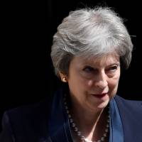 British Prime Minister Theresa May leaves 10 Downing Street in London May 23. May refuses to relax Northern Ireland abortion curbs despite its southern neighbor's historic vote to liberalize