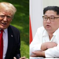 This combination photo shows U.S. President Donald Trump and North Korean leader Kim Jong Un. Trump cancels summit with North Korea's Kim, citing 'tremendous anger and open hostility' in recent statement