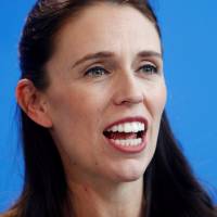 New Zealand Prime Minister Jacinda Ardern speaks during a press conference with German Chancellor Angela Merkel after a meeting at the chancellery in Berlin on April 17. New Zealand budget aims to deliver on 'Jacinda-mania'