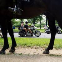 Riders participate in the 31st annual “Rolling Thunder” motorcycle rally and Memorial Day weekend “Ride for Freedom” motorcycle procession in Washington Sunday. Bikers honor fallen, missing U.S. service members with 'Rolling Thunder' parade