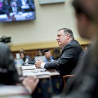 Mike Pompeo, U.S. secretary of state, speaks during a House Foreign Affairs Committee hearing in Washington on Wednesday. Pompeo said the U.S. wants North Korea to take “credible steps” toward giving up its nuclear weapons program, a sign the Trump administration is backing away from demands that Kim Jong Un complete denuclearization before sanctions against his country are eased. Mike Pompeo lays fate of Trump-Kim summit on Pyongyang while demanding 'rapid denuclearization'