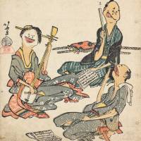 “Collection of Toba-style Paintings (Toba-e Shūkai): Music Lessons.” by Katsushika Hokusai (1760-1849) The funny side of Edo Period culture