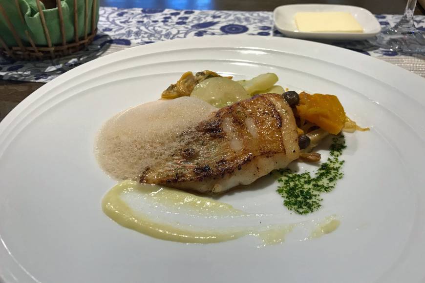 Bistro de Yoshimoto Saucy: Bistro de Yoshimoto's yellowback seabream is served lightly cooked with four different, yet complementary, sauces. | J.J. O'DONOGHUE