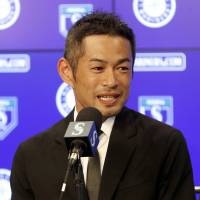 Seattle Mariners’ Ichiro Suzuki speaks at a March 7 news conference at the team’s spring training baseball complex in Peoria, Arizona. Suzuki is leaving the playing field and transitioning into a front office role with the Seattle Mariners, although he is not completely shutting the door on playing again. The Mariners announced Thursday that Suzuki was becoming a special assistant to the chairman effective immediately. Ichiro Suzuki transitioning to front office with Mariners but keeps option open to play ball