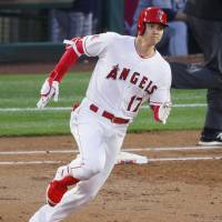 Shohei Ohtani heads to second base on a double in the second inning against Tampa Bay on Friday night. Rays rout slumping Angels